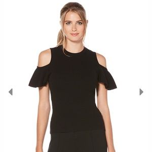 Black cold shoulder cut tops